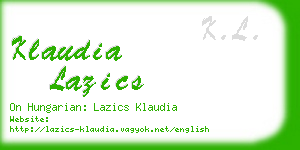 klaudia lazics business card